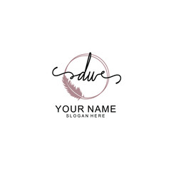 Initial DU beauty monogram and elegant logo design  handwriting logo of initial signature