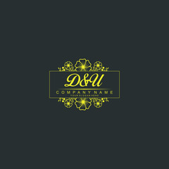 DU Initial handwriting logo vector. Hand lettering for designs
