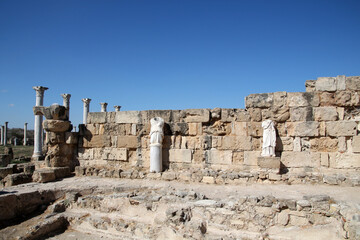 Fototapeta na wymiar Remains of the antique City Salamis, Northern Cyprus