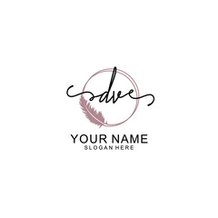 Initial DV beauty monogram and elegant logo design  handwriting logo of initial signature