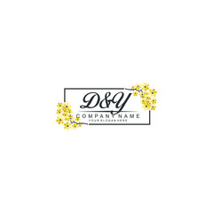 DY Initial handwriting logo vector. Hand lettering for designs
