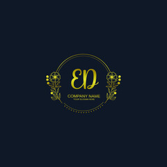 ED initial hand drawn wedding monogram logos