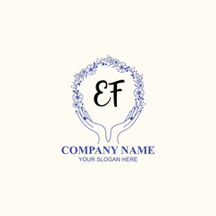 EF initial hand drawn wedding monogram logos