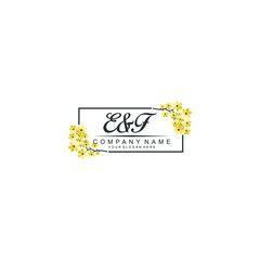 EF Initial handwriting logo vector. Hand lettering for designs
