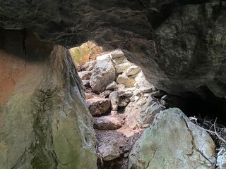 Pigeon cave in the forest park Golubinjak, Sleme - Gorski kotar, Croatia (Golubinja spilja u park šumi Golubinjak, Sleme - Gorski kotar, Hrvatska)