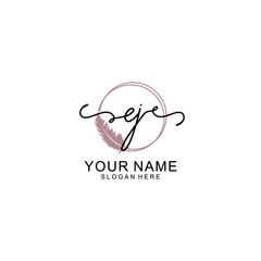 Initial EJ beauty monogram and elegant logo design  handwriting logo of initial signature