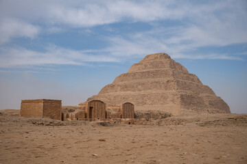 Fototapeta na wymiar Step pyramid of Djoser in Saqqara, an archeological remain in the Saqqara necropolis, Egypt