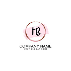 FB Initial handwriting logo vector. Hand lettering for designs