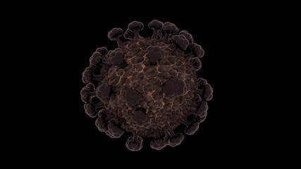 Nahaufnahme von einem dunkel braunen Virus