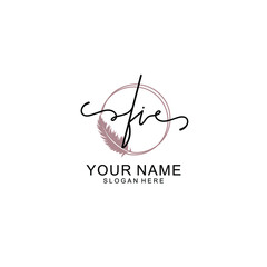 Initial FI beauty monogram and elegant logo design  handwriting logo of initial signature