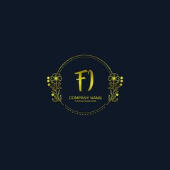 FI initial hand drawn wedding monogram logos