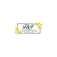 FI Initial handwriting logo vector. Hand lettering for designs
