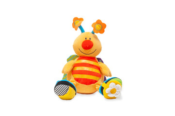 plush toy bee on an isolated background