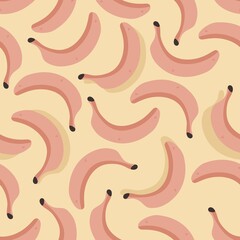 bananas seamless pattern, hand-drawing.