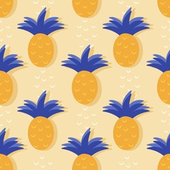 pineapple seamless pattern, hand drawing