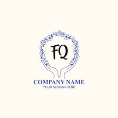 FQ initial hand drawn wedding monogram logos