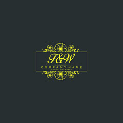 FW Initial handwriting logo vector. Hand lettering for designs