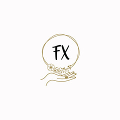 FX initial hand drawn wedding monogram logos