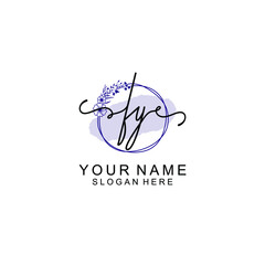 Initial FY beauty monogram and elegant logo design  handwriting logo of initial signature