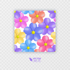 Seamless pattern with Colorful flowers Vector illustration