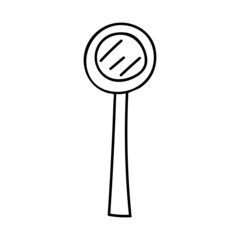 Hand drawn magnifier illustration. Doodle magnifier illustration in vector on white background