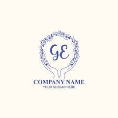 GE initial hand drawn wedding monogram logos