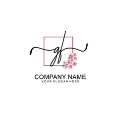 Initial GF beauty monogram and elegant logo design  handwriting logo of initial signature