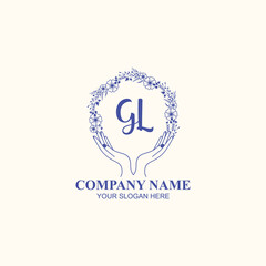 GL initial hand drawn wedding monogram logos
