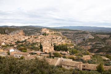 Fototapeta na wymiar Alquezar, medieval village in Huesca province, Spain
