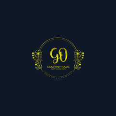 GO initial hand drawn wedding monogram logos