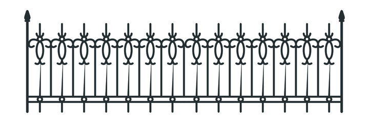 Metal fence-grid pattern.Forged fence Decor element. Vector