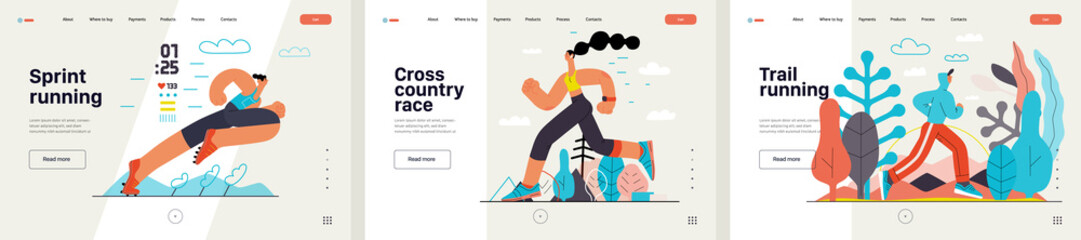 Runners - a set of website templates of running and exercising outside people