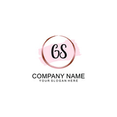 GS Initial handwriting logo vector. Hand lettering for designs