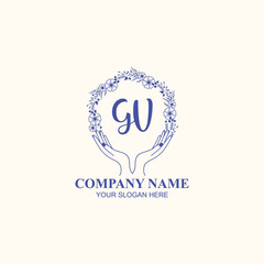 GV initial hand drawn wedding monogram logos
