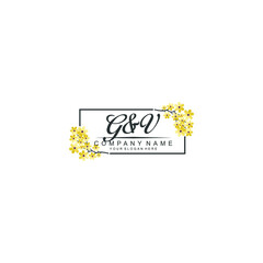 GV Initial handwriting logo vector. Hand lettering for designs