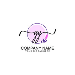 Initial GY beauty monogram and elegant logo design  handwriting logo of initial signature