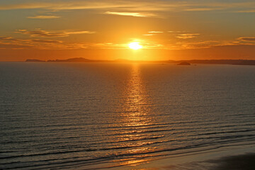 Sunset over Newgale Beach, Wales	
