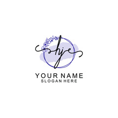 Initial HJ beauty monogram and elegant logo design  handwriting logo of initial signature