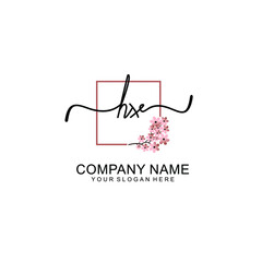 Initial HX beauty monogram and elegant logo design  handwriting logo of initial signature