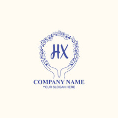 HX initial hand drawn wedding monogram logos