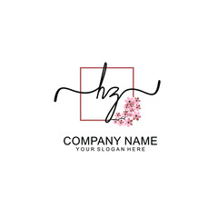 Initial HZ beauty monogram and elegant logo design  handwriting logo of initial signature