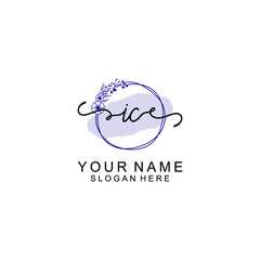 Initial IC beauty monogram and elegant logo design  handwriting logo of initial signature
