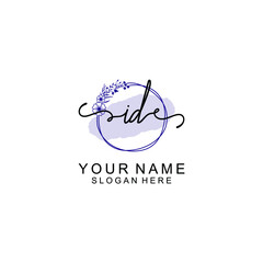 Initial ID beauty monogram and elegant logo design  handwriting logo of initial signature