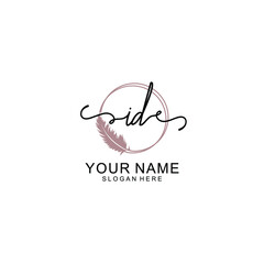 Initial ID beauty monogram and elegant logo design  handwriting logo of initial signature
