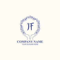 IF initial hand drawn wedding monogram logos