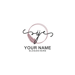 Initial IJ beauty monogram and elegant logo design  handwriting logo of initial signature