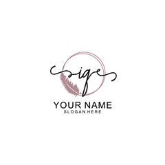 Initial IQ beauty monogram and elegant logo design  handwriting logo of initial signature