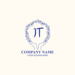 IT initial hand drawn wedding monogram logos