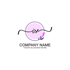 Initial IX beauty monogram and elegant logo design  handwriting logo of initial signature