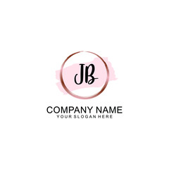 JB Initial handwriting logo vector. Hand lettering for designs